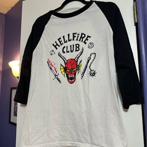 Hellfire Club Raglan Tee – Stranger Things Vintage Vibes